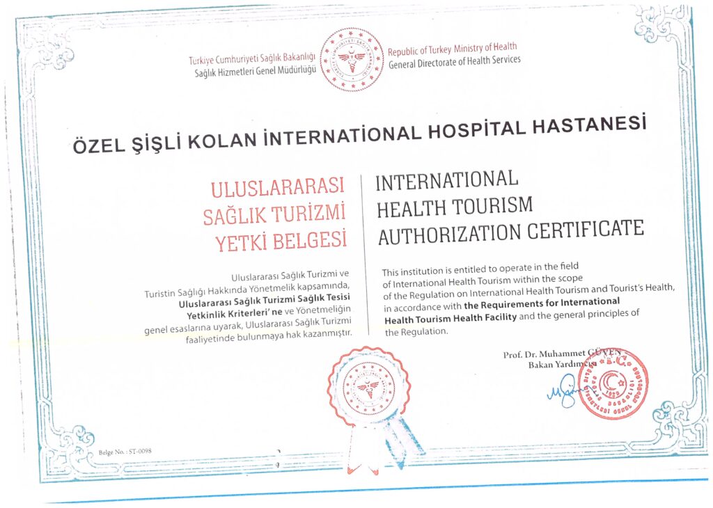 SAGLIK TURIZMI YETKI BELGESI
