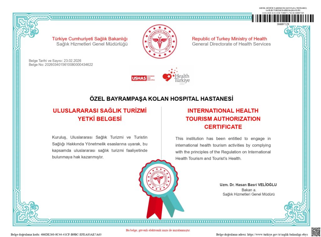 Bayrampasa Kolan Hastanesi Saglik Turizmi Yetki Belgesi